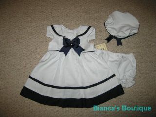 New "Nautical White" Sleeveless Dress Girls Clothes 6M Spring Summer Baby Sailor