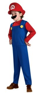 Super Mario Luigi Bros Mens Boys Fancy Dress Plumber Game Adult Kids Costume New