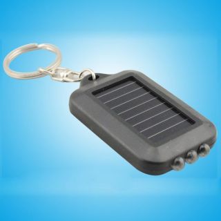 Mini Solar Power Panel Flash Light 3 LED Flashlight Torch Lamp Light Keychain