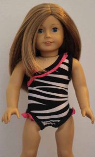 18" Doll Clothes Zebra One Piece Swim Suit Swimwear Beachwear