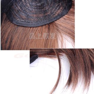 Fashion Women Girls Clip on Front Inclined Bang Fringe Hair Extensions 3 Colors