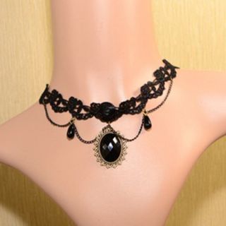 Lace Retro Collar Gothic Choker Necklace Pendant Rose Flower Victorian Steampunk