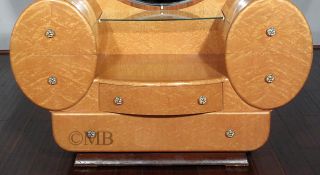Antique English Bird’s Eye Maple Art Deco Vanity Chest Dresser c1930 P48A