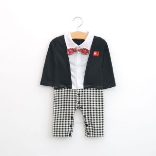 A345 Boys Baby Formal Suit Romper Jumpers 1pcs Gentleman Clothes Sets Cool S0 3Y
