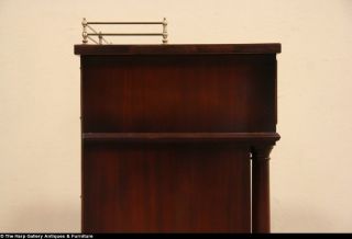 Leather Top Sideboard Console Convex Mirror