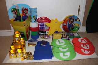 Super Mario Brothers Birthday Party Supplies Plates Cups Bags Decorations Lot