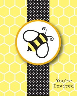 Bumble Bee Buzz Invitations Baby Shower Birthday Themed Party Supplies