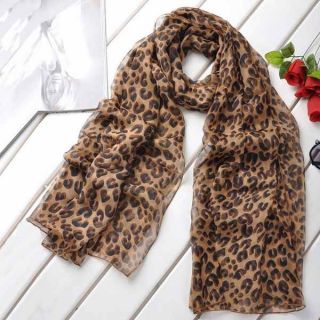 Fashion Summer Leopard Scarf Animal Print Wrap Pashmina Shawl Chiffon USA Seller