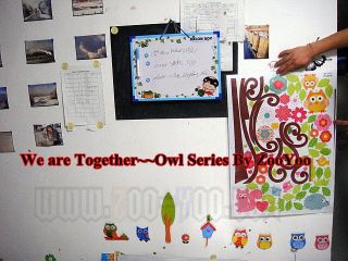 Chipboard PVC Sticker RoomMates Cute Owl Tree Peel Stick 3D Wall Decal Kindergar