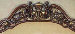 Solid Mahogany Ornately Carved King Canopy Bed