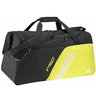 Mens Adidas F50 Large Sports Holdall Team Kit Gym Travel Bag Black Yellow