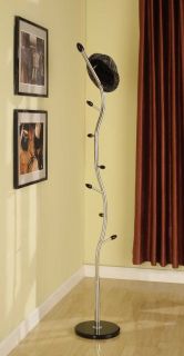 Kings Brand Stainless Steel Finish with Marble Base Hall Tree Coat Hat Rack