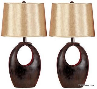 Set of 2 Modern Abstract Table Lamps Contemporary Pair