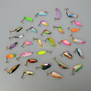 New 30 Pieces Colorful Kinds of Sequined Assorted Fishing Lures C996
