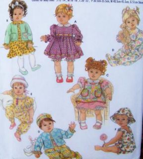 Simplicity 5415 Doll Clothes Pattern Uncut All Sizes 12 14 16 18 20 22" Baby