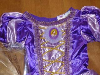 Girls Disney Tangled Rapunzel w Wig Costume Dress Up Size 3T 4T 4 6 7 8 Purple