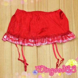 Sexy Sheer Red Top Bra Mini Skirt Bridal Honeymoon Sleepwear Costume Lingerie