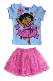 Peppa Pig Girls 2pcs Set Top T Shirt Tutu Skirt Dress Outfit Dora Clothes SZ1 5T