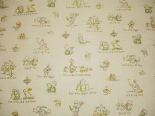 Nursery Rhymes Children Infant Quilting Sewing Cotton Flannel Fabric 44"WD 2yard