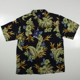 Mens Caribbean Joe Floral Printed Short Sleeve Button Down Shirt Size Large