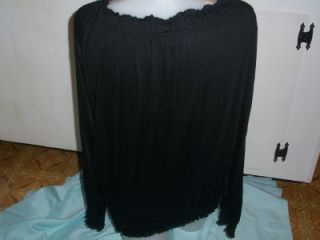 Womens Plus Sz 3X Knit Top by Faded Glory Black NWTS Clothing