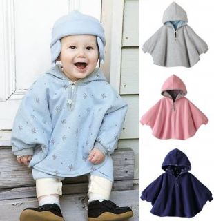 New Baby Kids Boy Girl Double Side Wear Hoodie Cloak Poncho Cape Mantle Coat