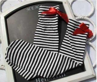 New Baby Girl Children Long Stripes Bow Socks Christmasn Stocking Leg Warmer