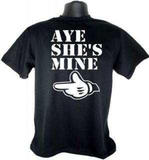 Mens Womens Aye Shes Mine Hand Funny Couples Dating Match Cute T Shirt Tee
