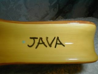 222 Fifth Coffee Bean "Java" Macchiato Porcelain Spoon Rest Hand Painted New