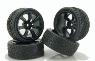 RC 1 10 on Road Car Rubber Tires Tyre Plastic Wheel Rim 9047 8001
