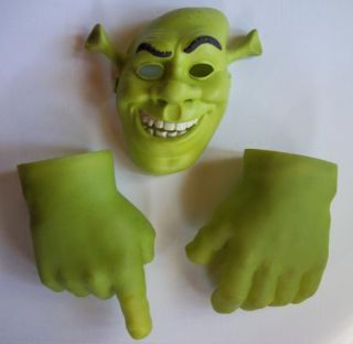 Shrek Halloween Costume Mask Hands Child M 8 10