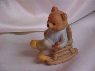 Homco 1470 Grandpa Bear in A Rocking Chair Holding Pipe Vintage 1980'S