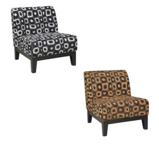 Avenue Six Glen Design Print Fabric Living Room Lounge Armless Accent Side Chair