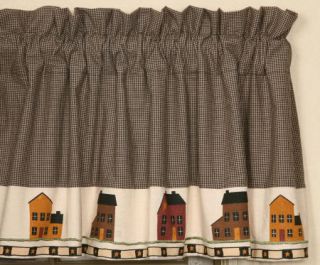 Live Laugh Love Saltbox Houses Lined Valance Window Treatment
