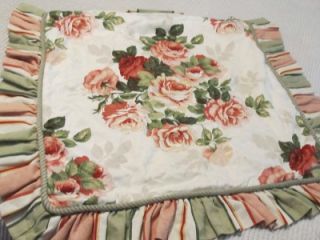 Decorator Chair Cushion Cover Roses Shabby Cottage Chic