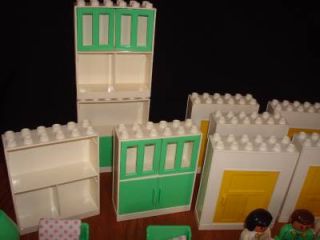 Vintage Lego Duplo Blocks Pink House Furniture People RARE Lot
