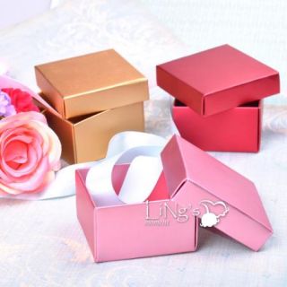 Gold Pink Red Favor Gift Boxes Wedding Baby Shower Party Candy Box Decor