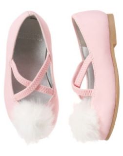 Gymboree Fairy Wishes Shoes 03 04 5 6 7 8 Pink Ballet Flats Fur Pompom Baby