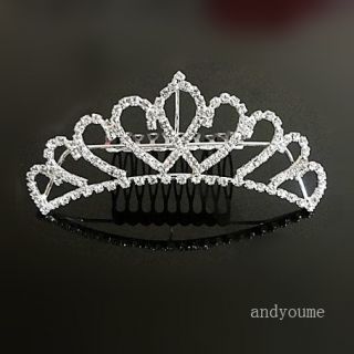 Princess Bridal Crown Sparkling Crystal Hair Band Headband Tiara Hot 0035D