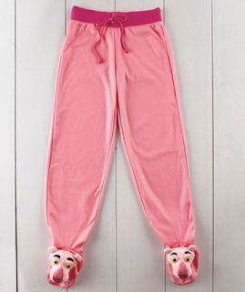 Pink Panther Women's Licensed Footed Lounge Pants or Pajama Bottoms Medium 10 12