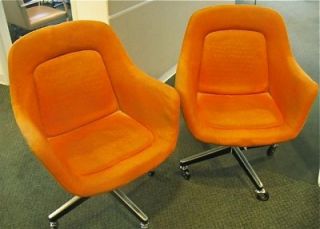6 Vintage Knoll Art Metal Pearson Swivel Office Chairs