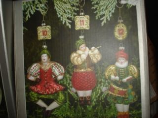 New Lot Complete Set 12 Days of Christmas Dillards Glass Ornament 2011