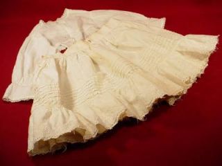 Antique Victorian Child Baby Clothes Lace Trimmed Gown Eyelet Slip for Dolls