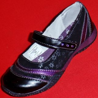 New Girl's Toddler's KK Jayme Black Purple Mary Jane Flats Fashion Dress Shoes