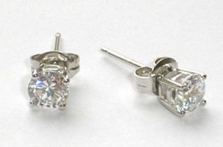 Stunning 925 Silver Genuine Diamonique Round Stud Earrings