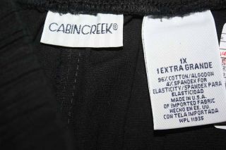 New Cabin Creek Sz XL Womens Black Casual Pants Slacks Trousers Stretch 8K04