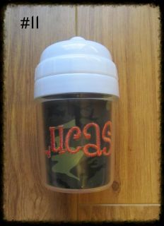 Personalized Monogram Custom Green Camouflage Baby Toddler 5 or 10 oz Sippy Cup