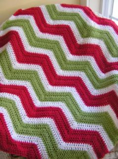 Chevron Handmade Crochet Baby Blanket Afghan Shawl Wrap Ripple Christmas Vanna
