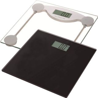 Electronic Digital LCD Glass Bathroom Slim Fat Body Weighing Scale Black Silver