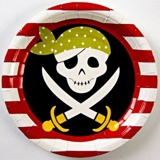 Pirate Party Birthday Skull Swords Party Tableware Paper Plates 12 Pack